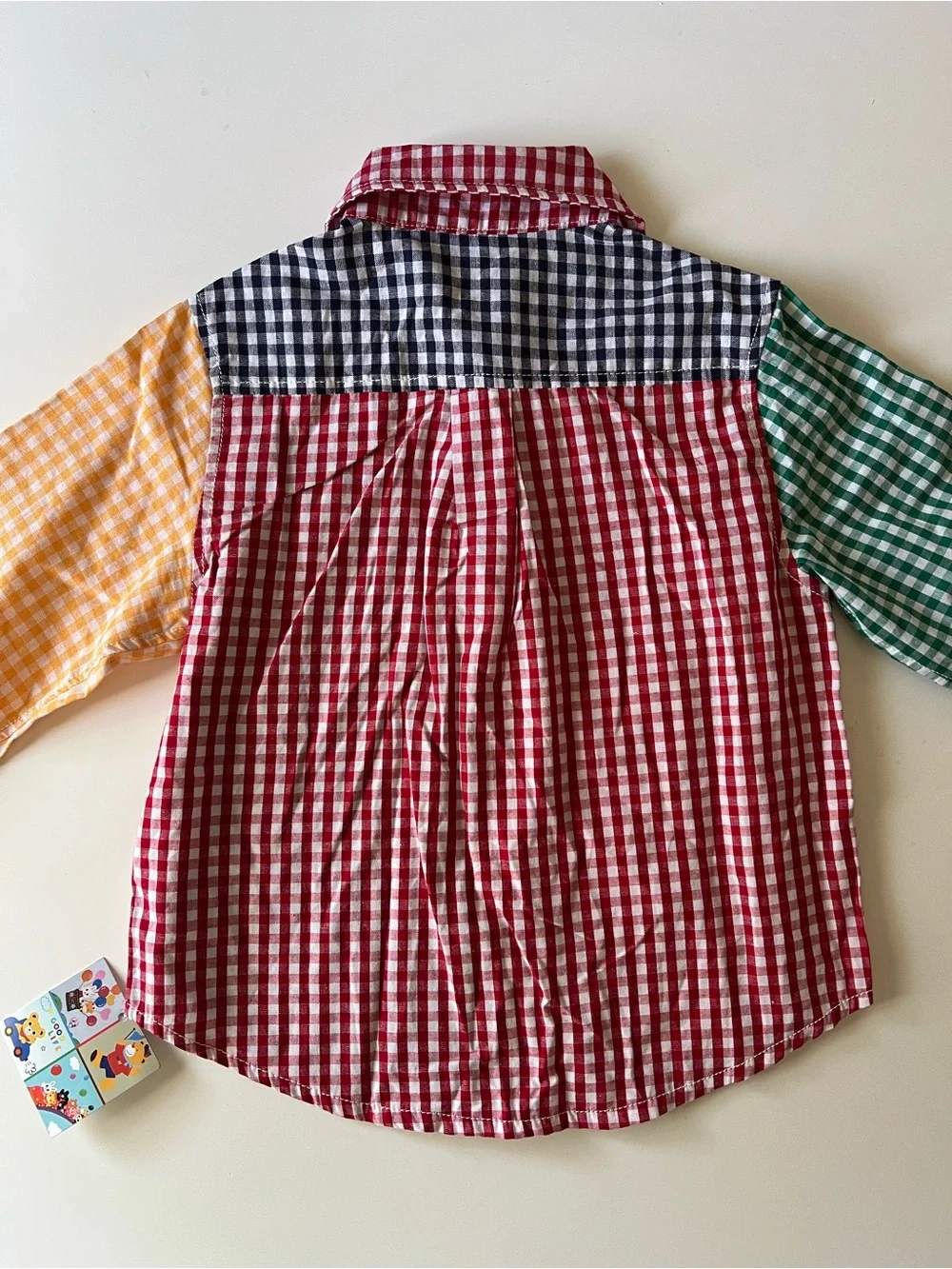 NWT Miki House Gingham Patchwork Shirt 3-4T